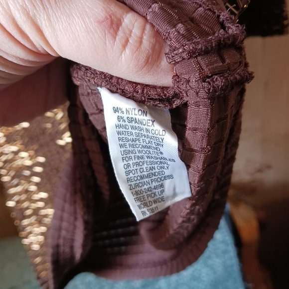 VNTG 90s Cache Glass Bead Embellished Brown Skirt Set Size Small - Picture 7 of 12